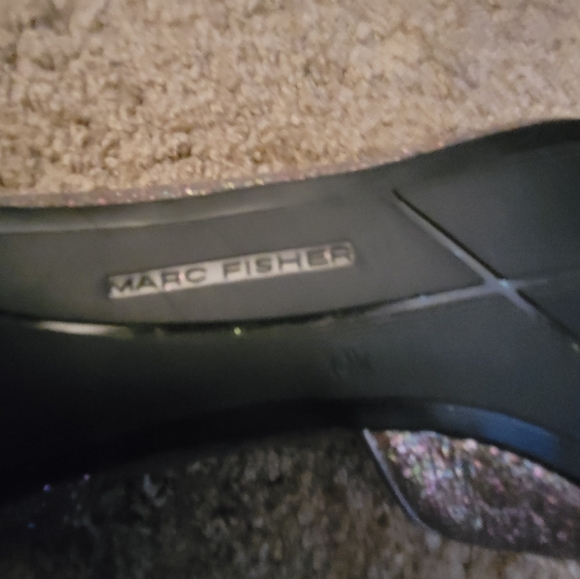 Marc Fisher Sparkly Peep Toe Heels Size 10 - Picture 6 of 6